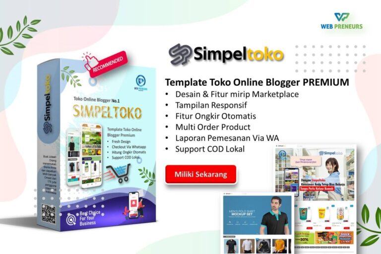 Simpeltoko Template Toko Online Blogger Premium